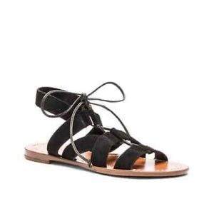 Kate Spade Black Suede Gladiator Sandals Lace Up Size 9.5